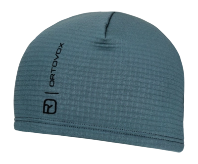 Muts Ortovox Unisex Fleece Grid Beanie Dark Arctic Blue Nauwsluitende pasvorm