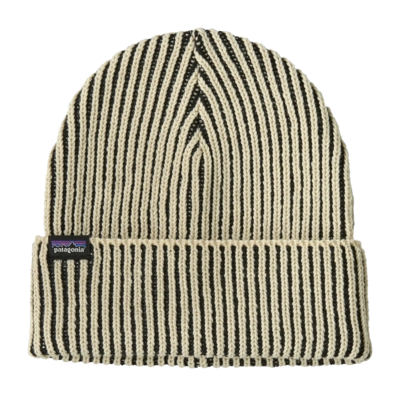 Muts Patagonia Unisex Fishermans Rolled Beanie Contrast Stripe: Black
