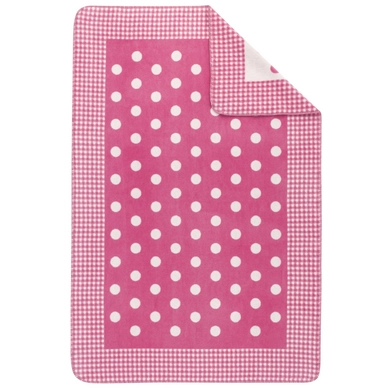 Jacquard Plaid Ibena Kuschelkind Pois Roses