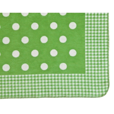 Jacquard Couverture Ibena Kuschelkind Pois Vert