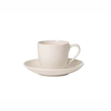 Soucoupe Tasse à Café/thé Villeroy & Boch Ivoire – Porcelaine Blanche Avec Finitions Or Et Ivoire – Diamètre 16 Cm, Lavable Au Lave-vaisselle