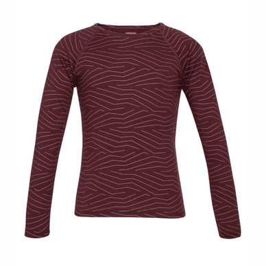 Longsleeve Icebreaker Kids 200 Oasis LS Crewe Napasoq Lines Redwood