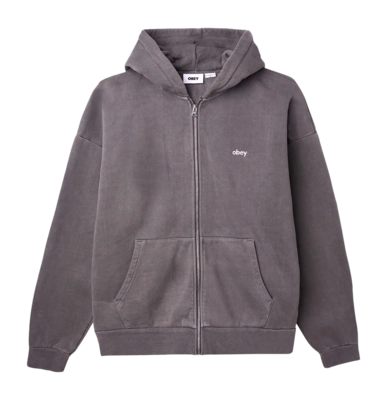 Zip Hood Obey Men Lowercase Pigment Pigment Digital Black