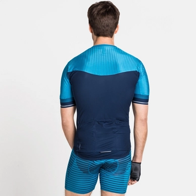 odlo men Stand-Up Collar ss full zip zeroweight ceramicool pro blue aster-estate blue 4