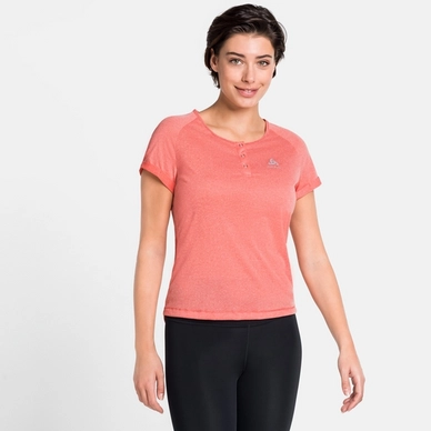 odlo women fietsshirt ss crew neck element hot coral 3