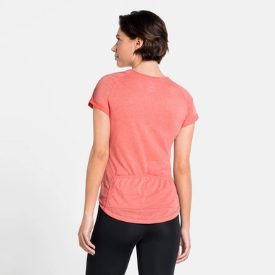 odlo women fietsshirt ss crew neck element hot coral 4