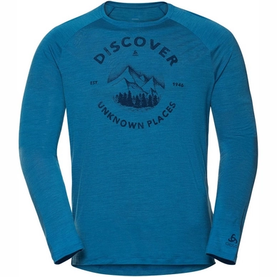 T-shirt Manches Longues Odlo Men Concord Blue Aster Discover Print