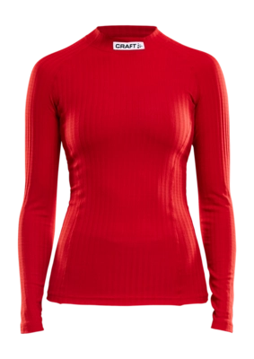 Ondershirt Craft Women Progress Baselayer CN LS Bright Red Strakke pasvorm