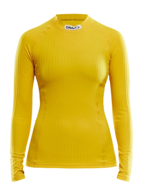 Ondershirt Craft Women Progress Baselayer CN LS Yellow Strakke pasvorm