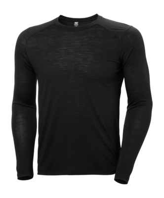 Ondershirt Helly Hansen Men HH Durawool Crew LS Black Cordura