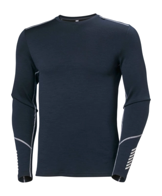 Ondershirt Helly Hansen Men Lifa Merino Midweight Crew Navy Blue Fitted