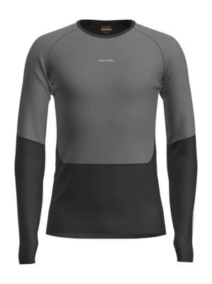 Ondershirt Icebreaker Men Merino 200 Oasis+ LS Crewe Black/Jet Heather