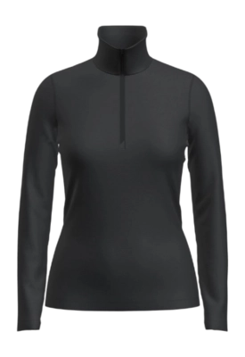 Ondershirt Icebreaker Women 200 Oasis LS Half Zip Black