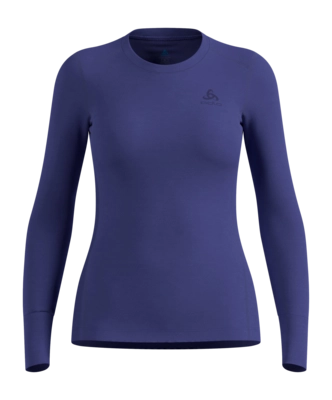Ondershirt Odlo Women Natural Merino 200 Skipper Blue Fitted