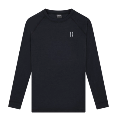 Ondershirt Poederbaas Women Merino Baselayer Shirt Black Stretch fit