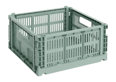Opbergbox HAY Colour Crate Medium Square Sage Green