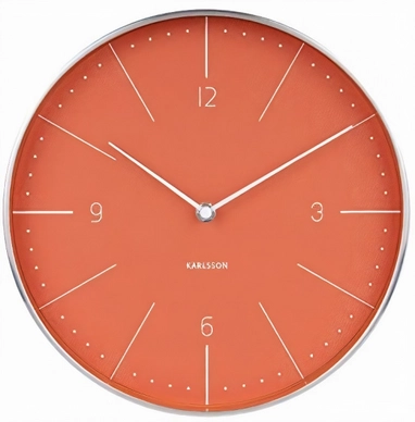 Klok Karlsson Normann Numbers Orange Brushed Case 27,5 cm