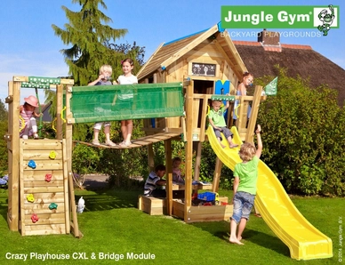 Speelset Jungle Gym Crazy Playhouse + Platform CXL + Bridge Geel