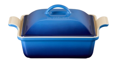 Ovenschaal Le Creuset Heritage Vierkant met Deksel Azure 23 cm