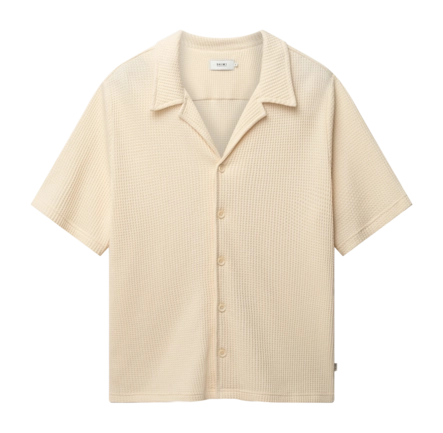 Overhemd Shiwi Men DEAN Waffle Structure Light Beige