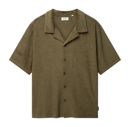 Overhemd Shiwi Men TED Jacquard Leaves Shirt Green Tropic Leaves