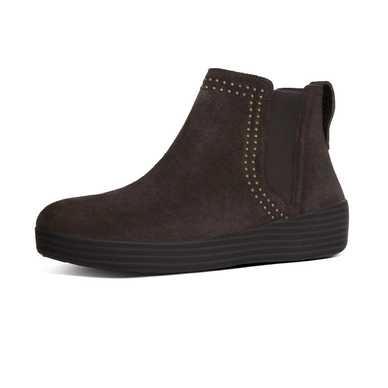 FitFlop Superchelsea Boot With Studs Suede Chocolate