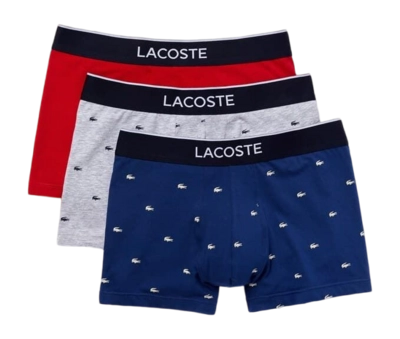 Boxershorts Lacoste Casual Blau / Grau / Rot Herren (3er Set)