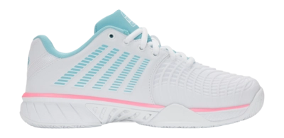 Padelschoen K-Swiss Women Express Light 3 Padel White/Soft Neon Blue/Neon Bubble Gum