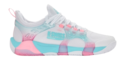 Padelschoen K-Swiss Women K-Frame Padel White/Soft Neon Blue/Neon Bubble Gum