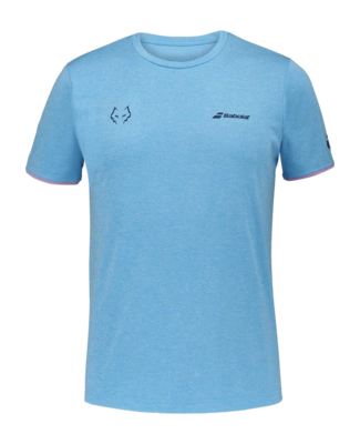 Padelshirt Babolat Crew Neck Tee Lebron Herren Cyan Blue Heather
