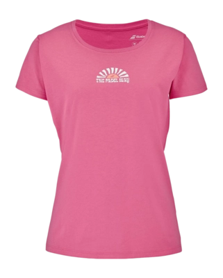 Padelshirt Babolat Women Perf Cotton Tee Sun Kissed Coral Regular Fit