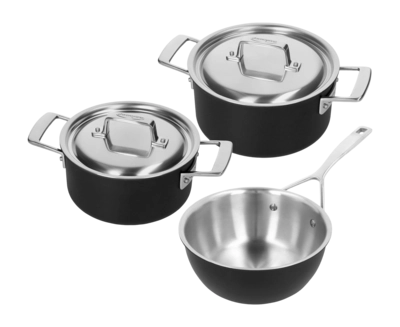 Topf-Set Demeyere Black 5 Silber/Schwarz (3-teilig)