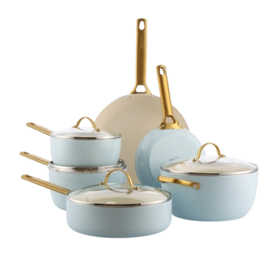 Pannenset GreenPan Padova Light Blue Met Keramische Antikleeflaag (10-Delig)