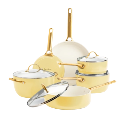 Magefesa Nordic Set di Pentole Induzione 9-Piece Antiaderente Casseruoli, Padelle Design Vintage, Verde