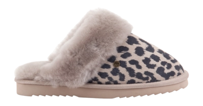 Pantoffel Warmbat Women Collie Panther Print Taupe