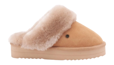 Pantoffel Warmbat Women Flurry Suede Plateau Apricot