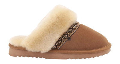 Pantoffel Warmbat Women Flurry Suede Tape Cognac