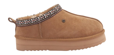 Pantoffel Warmbat Women Kynuna Suede Plateau Tape Cognac