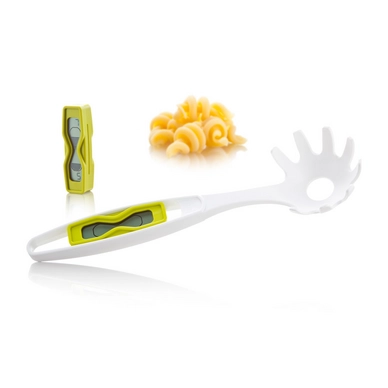 Pasta Spoon + Timer Tomorrow's Kitchen Wit Groen