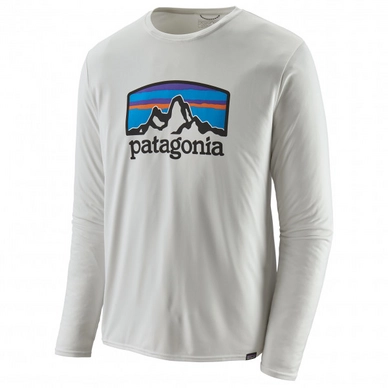 T-Shirt Patagonia Hommes LS Cap Cool Daily Graphic Shirt Fitz Roy Horizons White
