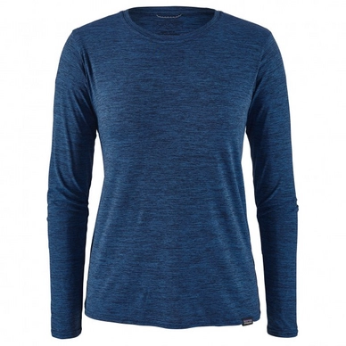 T-Shirt Patagonia Femmes LS Cap Cool Daily Shirt Viking Blue Navy Blue X Dye