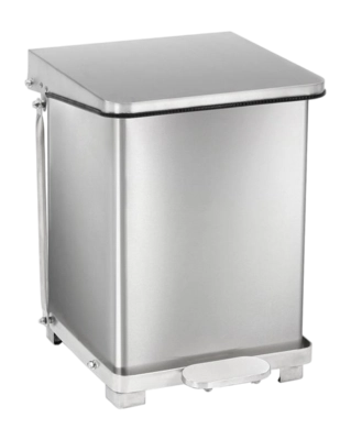 Industriële Pedaalemmer Mat Zilver RVS 27L