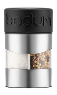 Peper- en zoutmolen Bodum Twin RVS / Zwart