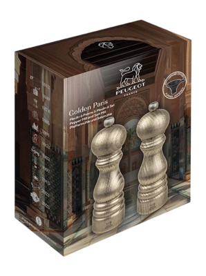 Peper- en Zoutmolen Peugeot Golden Paris 18 cm incl. Gratis Siliconen Trechter