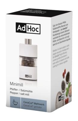 Peper- / Zoutmolen AdHoc Minimill White 6,2 cm