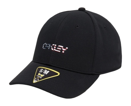 Pet Oakley Men 6 Panel Stretch Metallic Black/American Flag (L/XL)