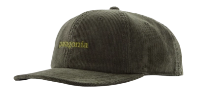 Pet Patagonia Unisex Corduroy Cap Text Logo Old Growth Green