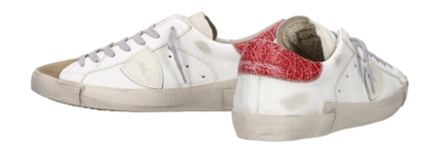 Philippe Model Men Prsx Low Vintage Mixage Blanc Rouge | Sneakers.nl