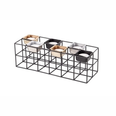 Theelichthouder PT Living Structure Iron Rectangle Black