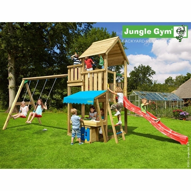 Speelset Jungle Gym Jungle Palace + Mini Market + 2-Swing X'tra Rood